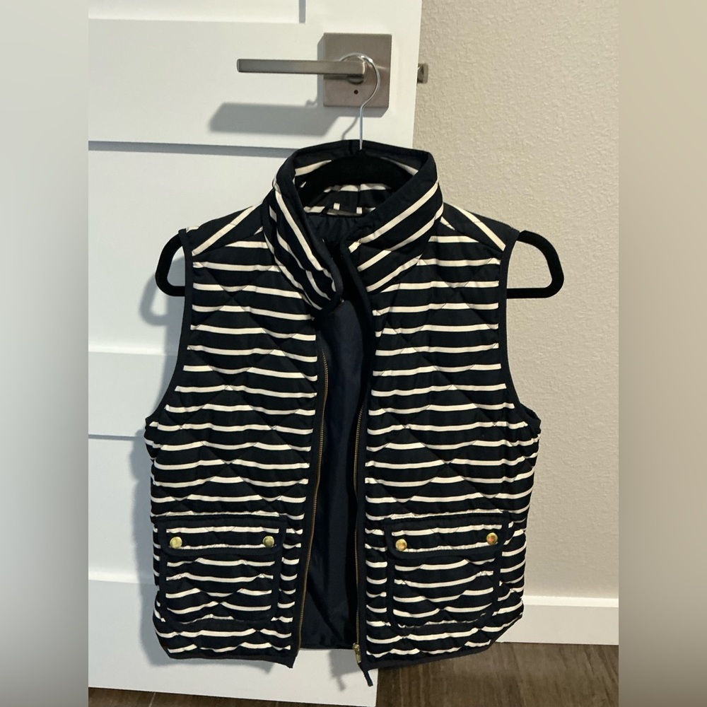 Jcrew navy and white striped vest